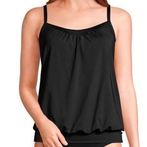 Lands End black tankini swim top.